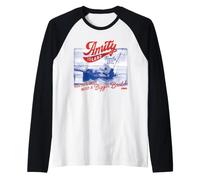 Jaws Amity Island Family Trip Shark Tours 2026 Camiseta Manga Raglan