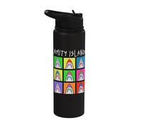 Jaws Amity Island Pop Art Sharks Stainless Steel Insulated Water Bottle