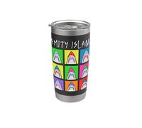 Jaws Amity Island Pop Art Sharks Vaso térmico de acero inoxidable de doble pared
