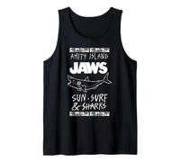 Jaws Amity Island Sun Surf & Sharks Camiseta sin Mangas