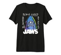 Jaws Beach Closed Neon Shark Camiseta Premium