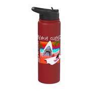 Jaws Beach Closed Surf Warning Stainless Steel Insulated Water Bottle