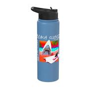 Jaws Beach Closed Surf Warning Stainless Steel Insulated Water Bottle