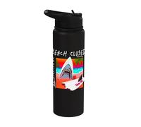 Jaws Beach Closed Surf Warning Stainless Steel Insulated Water Bottle