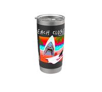 Jaws Beach Closed Surf Warning Vaso térmico de acero inoxidable de doble pared