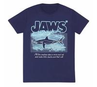 Jaws Camiseta Unisex Adulto Great White Info (XL) (azul marino), Marino, XL