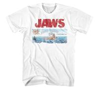 Jaws Island White Adult T-Shirt Black XL