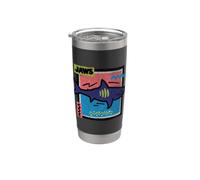 Jaws Neon Shark Vaso térmico de acero inoxidable de doble pared