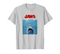 Jaws Oversize Poster Camiseta, Hombre, Plata, L