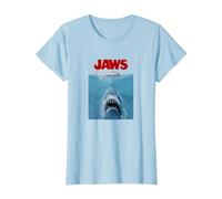 Jaws Oversize Poster Camiseta, Mujer, Azul Bebé, S