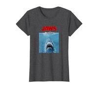 Jaws Oversize Poster Camiseta, Mujer, Jaspeado Oscuro, XXL