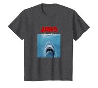 Jaws Oversize Poster Camiseta, Niños, Jaspeado Oscuro, 6 años