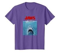 Jaws Oversize Poster Camiseta, Niños, Morado Jaspeado, 10 años