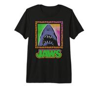 Jaws Retro Neon Surf Shark Camiseta Premium