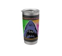 Jaws Retro Neon Surf Shark Vaso térmico de acero inoxidable de doble pared