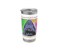 Jaws Retro Neon Surf Shark Vaso térmico de acero inoxidable de doble pared