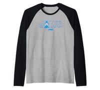 Jaws Shark Burst Logo Camiseta Manga Raglan