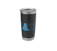 Jaws Shark Burst Logo Vaso térmico de acero inoxidable de doble pared