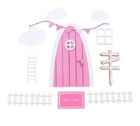 JAWSEU Juego de accesorios para niños, mágica hada de los dientes, puerta de hadas, puerta de duende mágica, puerta mágica, duende de Navidad, accesorio de Navidad