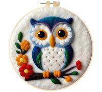 JAWSEU Kit de bordado completo kit de bricolaje con aguja perforadora kit de fieltro de lana kit de inicio de bordado kit de fieltro de aguja con herramienta de bordado para principiantes y adultos