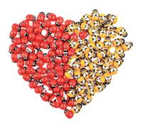 JAWUZ 100 Piezas Mariquita de Madera y 100 Piezas Abeja de Madera Adhesivo, Decoración Mariquitas y Abejas de Madera Autoadhesivos para Decoración de Manualidades Fiestas（Total 200pcs）