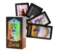 JAWUZ 78 Cartas del Tarot con Guía, Cartas Holográficas de Tarot, Baraja de Tarot con Caja Colorida para Principiantes y Jugadores Profesionales, Rey - Versión Inglesa