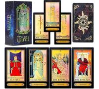 JAWUZ 78 Cartas del Tarot con Guía, Cartas Holográficas de Tarot, Baraja de Tarot con Caja Colorida para Principiantes y Jugadores Profesionales, Reina - Versión Inglesa