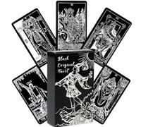 JAWUZ 78 Tarot Clásico de Adivinación, Tarot Rider, tarot para principiantes,Carta de Adivinación del Destino (blanco y negro)
