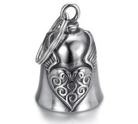 JAWUZ Campana De Moto Guardian Bell Para Motocicleta,Campanilla De Motocicleta,Amuleto De La Suerte,Campana De Protección De Ángel Para Bendecir La Paz,Amuleto De La Suerte,Plata,Talla Única