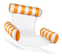 JAWUZ Hamaca Flotante Piscina 3 en 1 Inflable PVC Ecológico Camastro Silla Lounge Drifter Silla Sofá Soporte Reposacabezas Brazos Semi-Sumergido Portátil con Inflador Adultos Niños