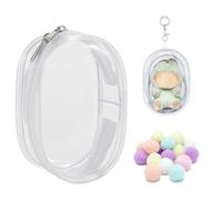 JAWUZ Mestuche Protector para labubu Cartoon Doll, Incluye Llavero y pompón, Blanco