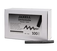 JAXELL 48236 - Carbón de dibujo (100 unidades, dureza suave, buena cobertura, longitud media de 7,5 cm, redondo, diámetro de 6 a 7 mm)