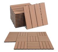 Jaxguom Azulejos de terraza de WPC de 30 x 30 cm, 22 piezas de azulejos de clic para balcón de 2 m², suelo de balcón, resistente a la intemperie, sistema de clic, resistente al agua, azulejos de