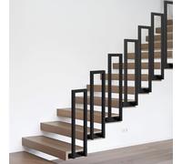 Jaxguom Barandilla para escaleras, de metal inoxidable, tubo cuadrado de barandilla, montaje lateral en forma de U para escaleras, barandilla de entrada, barandilla decorativa antideslizante (100 cm