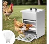 Jaxguom Comedero automático para gallinas, 5 kg, comedero con pedal automático, alimento para pollos para aves de corral, accesorio ideal para pollos, resistente al agua y a prueba de ratas