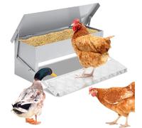 Jaxguom Comedero automático para gallinas, 5 kg, comedero con pedal automático, alimento para pollos para aves de corral, impermeable y a prueba de ratas