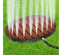 Jaxguom Ducha de jardín, ducha de suelo, ducha exterior, 22 boquillas de cobre y pedal, aspecto de madera WPC, antideslizante, resistente a la intemperie, altura de hasta 4 m, ducha de piscina, sauna