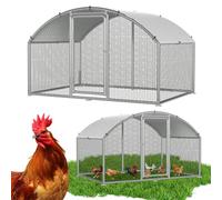 Jaxguom Gallinero de 3 x 2 x 2 m, de metal, jaula para gallinas, jaula para animales pequeños, pajarera con lona en el techo, recinto para animales pequeños
