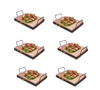 Jaxguom Juego de 6 piedras de sal XXL para barbacoa, 20 x 30 x 3 cm, sal con placa de hierro, reutilizable, sal de cristal original de las montañas