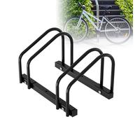 Jaxguom Soporte de bicicletas para el suelo para 2 bicicletas, distancia entre ruedas de 30 cm, ancho de neumático de 35-55 mm, acero inoxidable, tornillos de seguridad, montaje en el suelo o en la