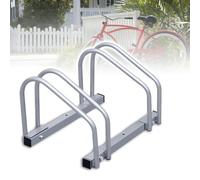 Jaxguom Soporte de bicicletas para el suelo para 2 bicicletas, distancia entre ruedas de 30 cm, ancho de neumático de 35-55 mm, acero inoxidable, tornillos autoblocantes, montaje en suelo o pared