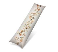 Jaxiaco Funda de Almohada Larga 40x120 cm, Terciopelo Funda para Almohada de Cuerpo Ultra Suave para Dormir de Lado, Fundas de Cojín Decorativa con Cremallera Invisible Extra Larga, Beige Flor 0J-700