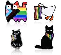 JAXICREY 4 accesorios LGBTQ, accesorios de pin del orgullo, esmalte aliado, alfiler, arcoíris, broche, alfileres de anime, broche, divertido, para bolsas de amigos del arcoíris, mochilas, sombreros