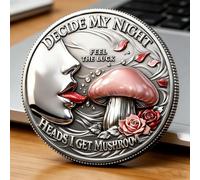 Jaxuzegs Moneda Conmemorativa de Heads Get Tail Tails Get Head Monedas de desafío para Parejas Divertidas Noche romántica Regalos de Monedas conmemorativas,ABC