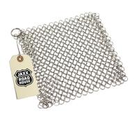 JAXX ROADHOUSE Limpiador de ollas de acero inoxidable de malla suave para ollas, barbacoas y manos, limpiador de hierro fundido flexible, cuidado de hierro fundido duradero