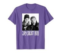 Jay and Silent Bob Photograph Camiseta, Hombre, Morado Jaspeado, M