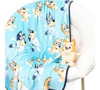 Jay Franco Bingo Plush Mini Pillow Buddy 40 x 50 Inch Travel Throw Set Kids Super Soft 2 Piece Bluey Blanket Set