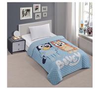 Jay Franco Bluey & Bingo - Colcha acolchada para cama individual, JF14533