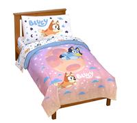 Jay Franco Bluey & Bingo para el juego de edredones para nios pequeos - El juego de la cama de 4 piezas incluye sbanas y cubiertas de almohadas -