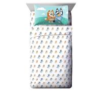 Jay Franco Bluey & Bingo Twin Size Set - Juego de 3 piezas SUPER SUPTEN y acogedor Bedding para nios - Hojas de microfibra resistentes a Fade (produ